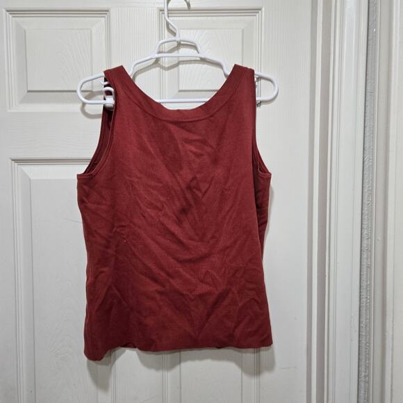 Chico’s Rust Silk Blend Scoop Neck Tank Size 3 XL - Picture 5 of 8